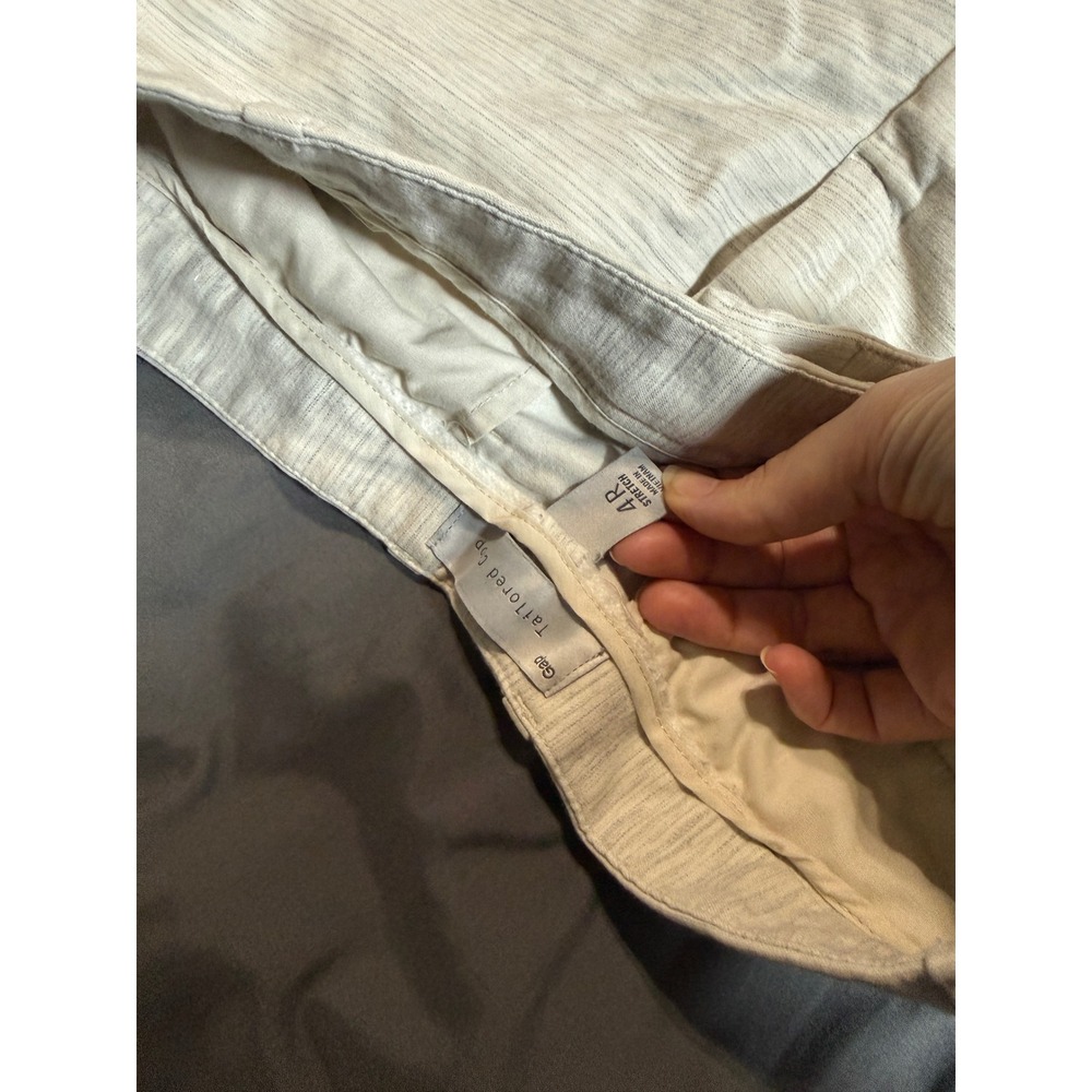 Gap Perfect Trousers Capri‎ Cropped Pants Size 4R Cream Gray Pockets Flat Front - Picture 4 of 8